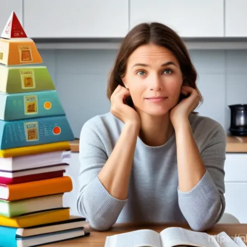 개인의 영양 요구에 대한 맞춤형 접근 - **Prompt:** A Dutch woman in her early 30s sits at a modern kitchen table, initially looking perplex...